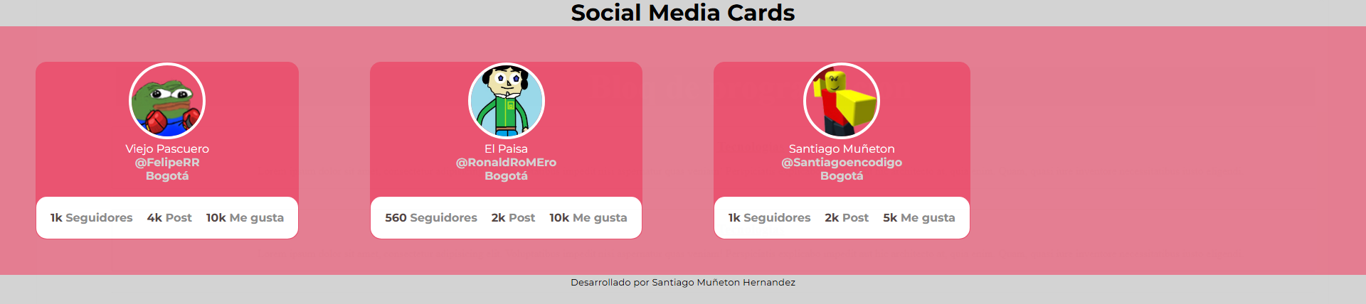 Vista previa de Social Cards